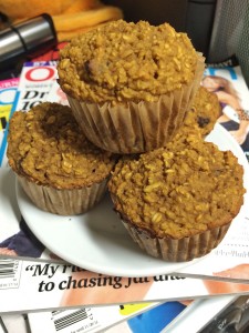 healthy pumpkin chocolate chip espresso muffins for breakfast