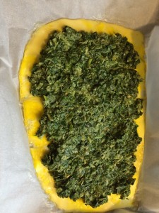 rolled omelette - flat with spinach